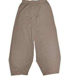 Misslook Women's Baggy Corduroy Pants Large Elastic Waist Flare Leg Tan Pull-On